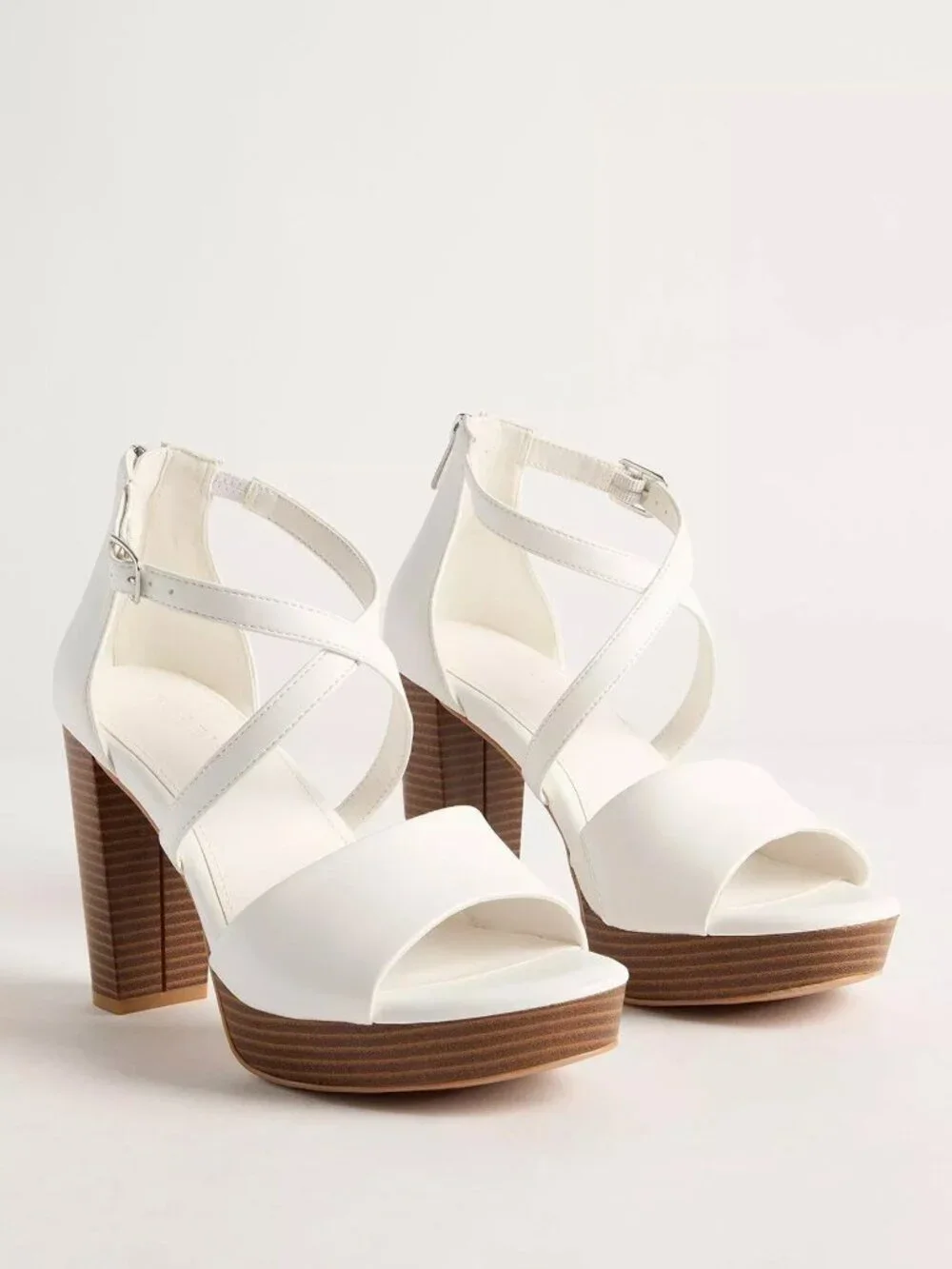 Crisscross Platform Heeled Sandal (WW)